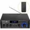 Audio Amplifier with Microphone Reverb Function 2 Channel Audio Amplifier with MP3/USB FM Radio/SD Readers and Remote Control